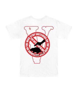 Camiseta Vlone x Pop Smoke Stop Snitching White/Red